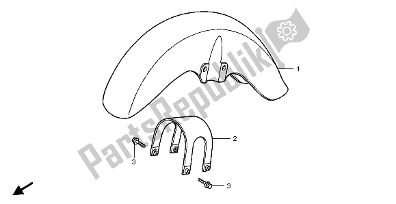 All parts for the Front Fender of the Honda VT 125C 1999
