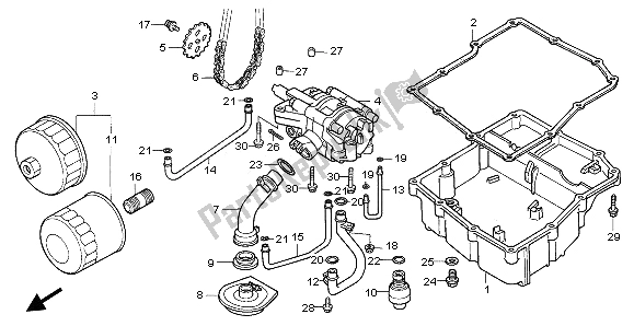 All parts for the Oil Filter & Oil Pump of the Honda VFR 750F 1996