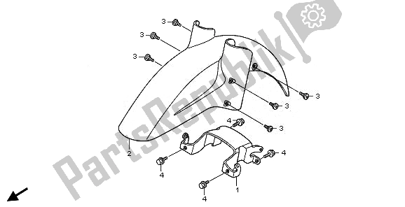 Tutte le parti per il Parafango Anteriore del Honda XL 1000 VA 2011