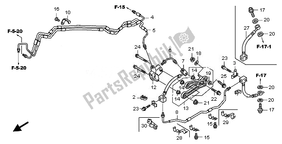 Todas las partes para Manguera De Freno de Honda VFR 1200 FDA 2010