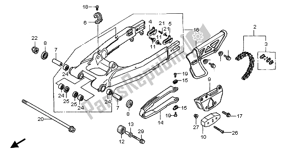 Todas las partes para Basculante Y Caja De Cadena de Honda XR 400R 2002