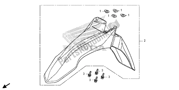 All parts for the Front Fender of the Honda CRF 250L 2013