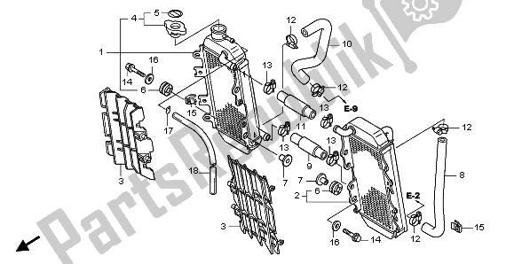 Todas las partes para Radiador de Honda CRF 150 RB LW 2008