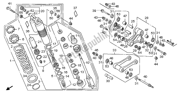 All parts for the Rear Cushion of the Honda CRF 450X 2006