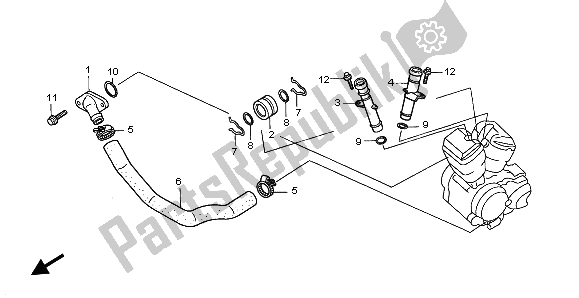 All parts for the Water Pipe of the Honda VT 750 DC 2002