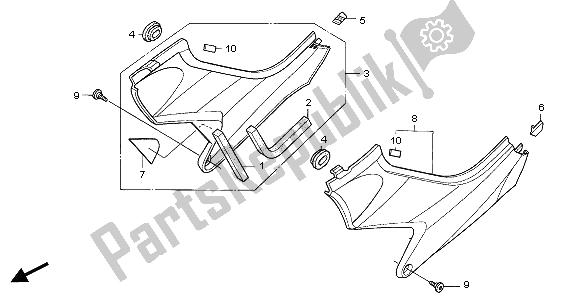 All parts for the Side Cover of the Honda CB 600F Hornet 2006