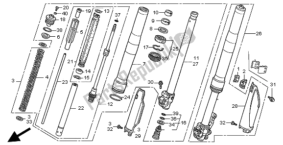 Toutes les pièces pour le Fourche Avant du Honda CR 125R 2002