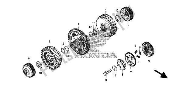 All parts for the Clutch of the Honda NC 700D 2012