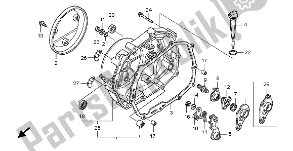 Tutte le parti per il Coperchio Carter Destro del Honda ANF 125 2009