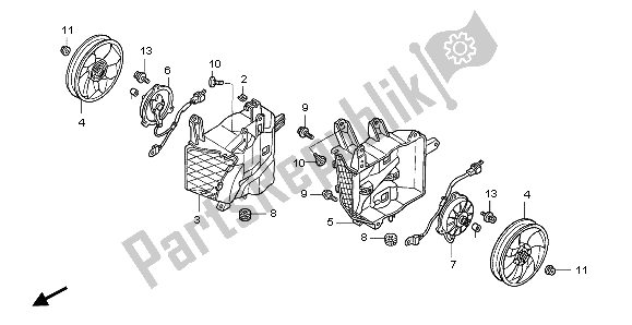 All parts for the Cooling Fan of the Honda GL 1800 Airbag 2007