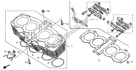 Toutes les pièces pour le Cylindre du Honda CB 750F2 1995