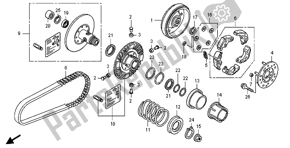 Todas as partes de Rosto Dirigido do Honda FJS 400A 2011