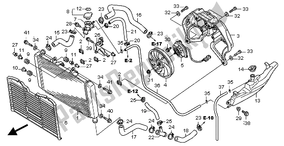 All parts for the Radiator of the Honda CB 600F Hornet 2007