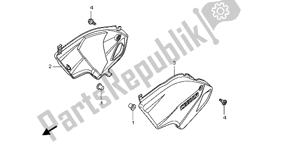 All parts for the Side Cover of the Honda CB 600F Hornet 2009