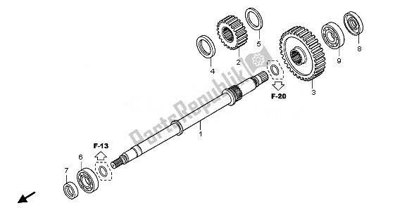 All parts for the Final Shaft of the Honda TRX 420 FA Fourtrax Rancher AT 2011