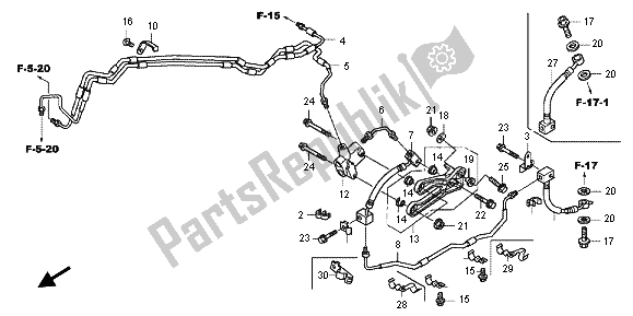 Tutte le parti per il Tubo Del Freno del Honda VFR 1200 FD 2012