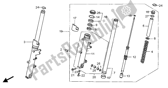 All parts for the Front Fork of the Honda CBR 1100 XX 2005