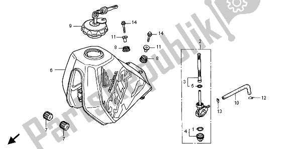 All parts for the Fuel Tank of the Honda XLR 125R 1999