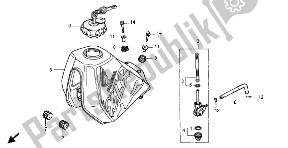 Todas las partes para Depósito De Combustible de Honda XLR 125R 1999