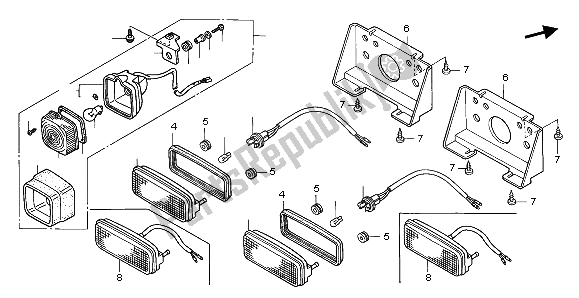 All parts for the Taillight of the Honda TRX 400 FW Fourtrax Foreman 2000