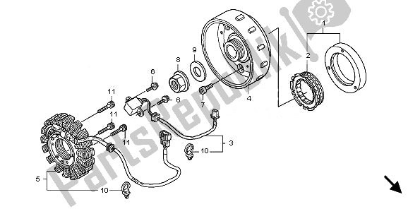 All parts for the Generator of the Honda SH 150S 2011