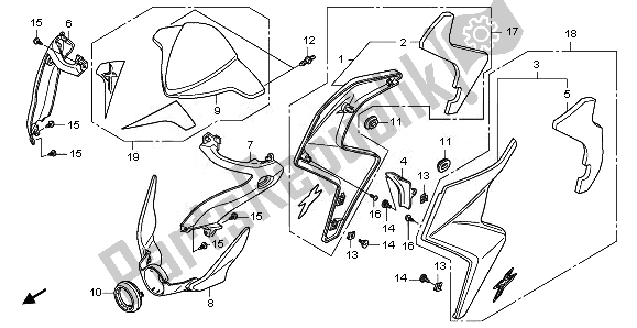 Todas las partes para Capucha de Honda CB 1000R 2011