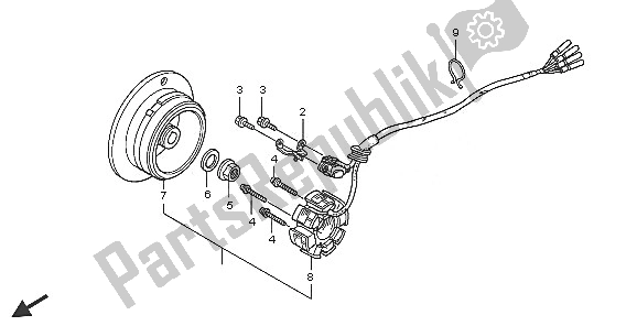 All parts for the Generator of the Honda CRF 450R 2005