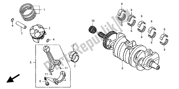 All parts for the Crankshaft & Piston of the Honda CBR 600 RR 2012