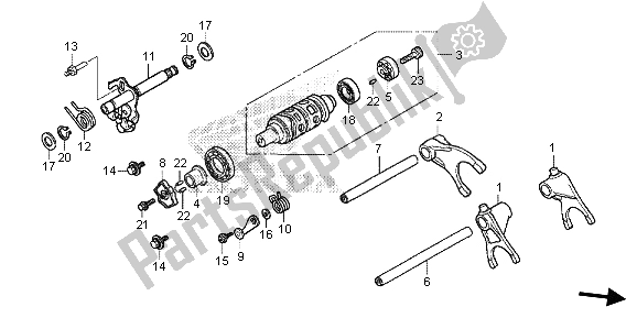 All parts for the Gearshift Drum of the Honda CB 1000 RA 2013