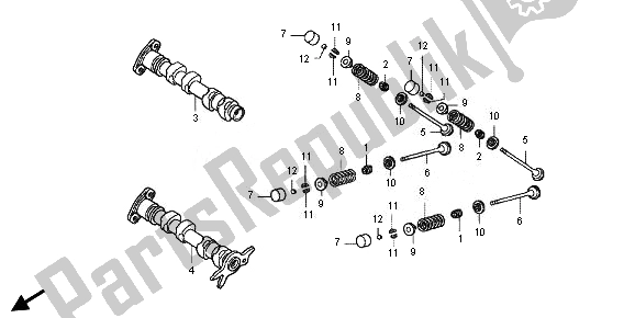 Tutte le parti per il Albero A Camme E Valvola del Honda FJS 600D 2011