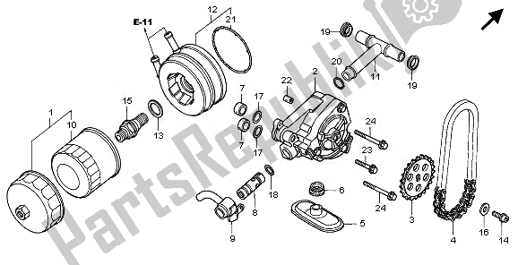 Todas las partes para Filtro De Aceite Y Bomba De Aceite de Honda NT 700V 2010