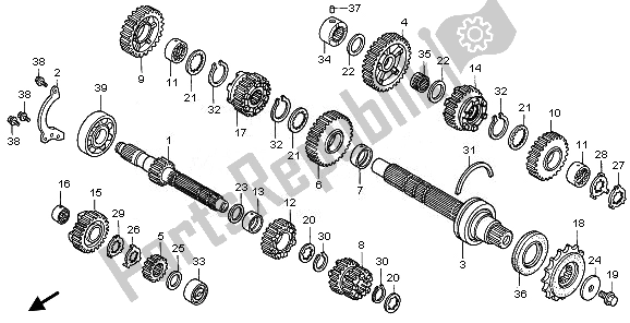 All parts for the Transmission of the Honda VFR 800 2010