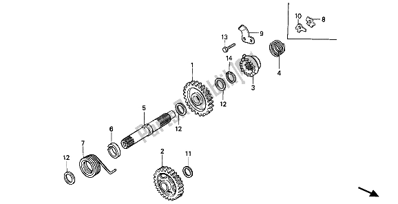 Todas las partes para Husillo De Arranque de Honda CR 125R 1987