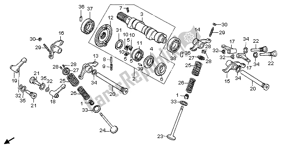 All parts for the Camshaft & Valve of the Honda XR 600R 1998