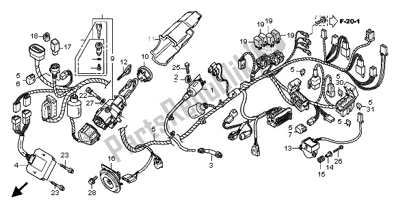 All parts for the Wire Harness of the Honda FES 125 2008