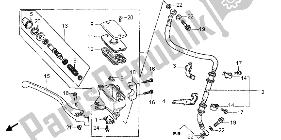 All parts for the Fr. Brake Master Cylinder of the Honda VT 750 CA 2006