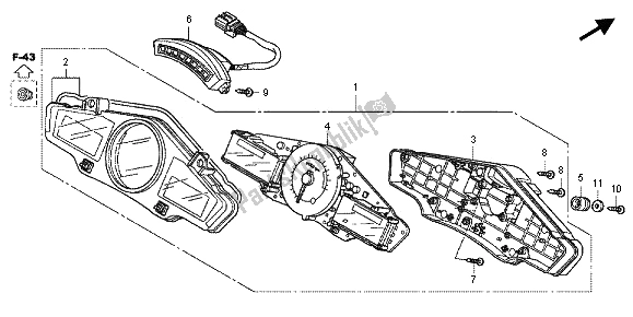 Tutte le parti per il Metro (kmh) del Honda CBF 1000 FA 2012