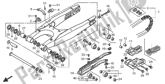 Todas as partes de Braço Oscilante do Honda CRF 450R 2005