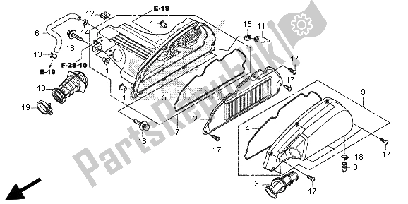 Todas as partes de Filtro De Ar do Honda SH 300R 2013