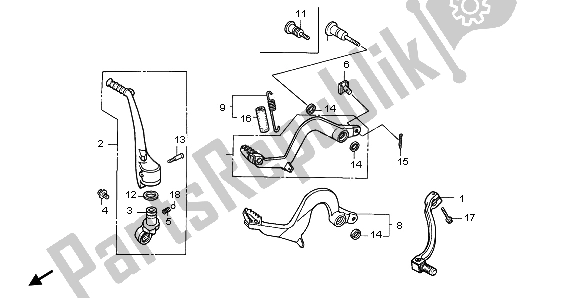 Todas las partes para Pedal Y Brazo De Arranque de Honda CR 125R 1997