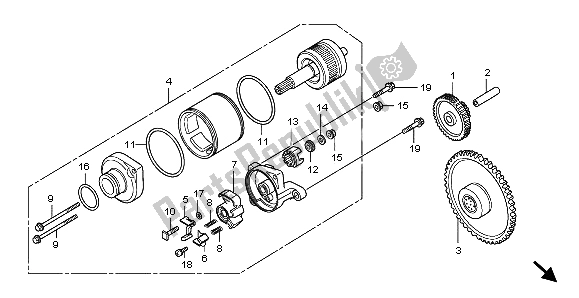 All parts for the Starting Motor of the Honda FES 150A 2007