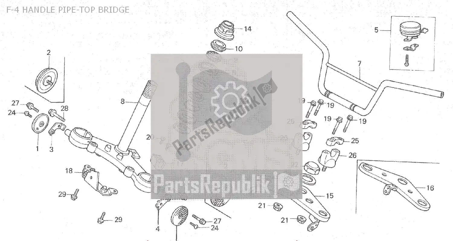 All parts for the F-4 Handle Pipe-top Bridge of the Honda ZB 50 Monkey R 1988