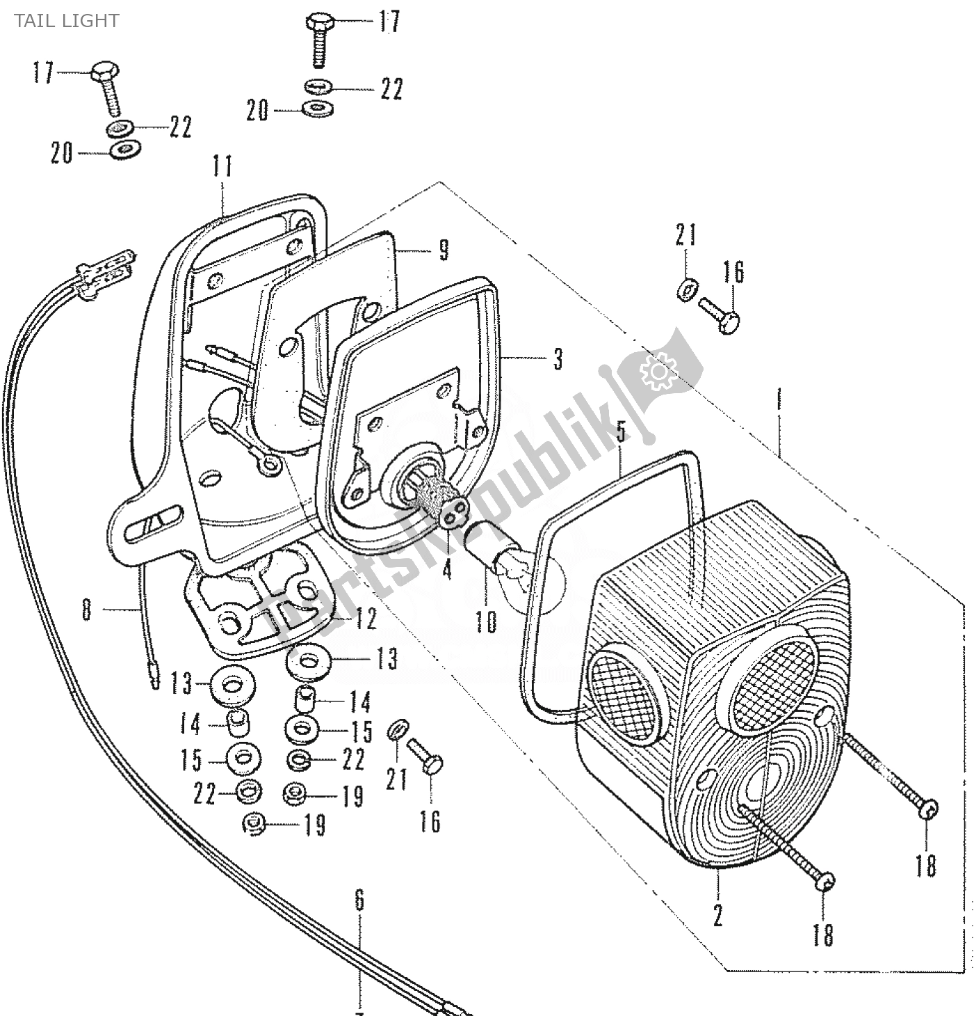 Alle onderdelen voor de Achterlicht van de Honda CF 70 Chaly 1950 - 2023