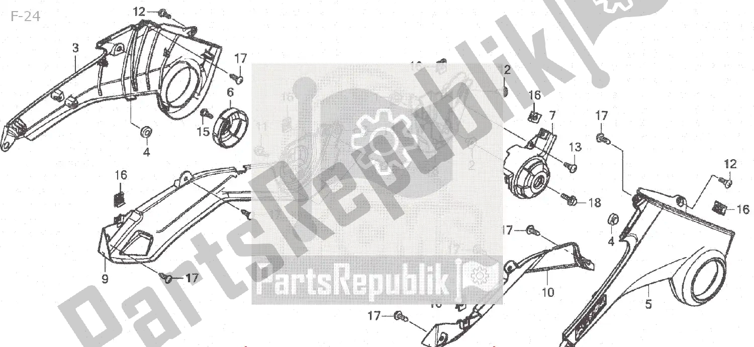 Todas as partes de F-24 do Honda MSX 125 2013