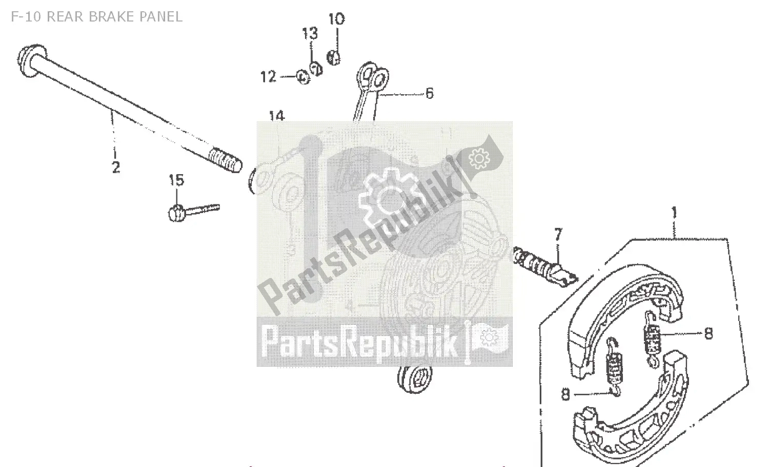 Todas as partes de F-10 Rear Brake Panel do Honda ST 50 DAX 1992