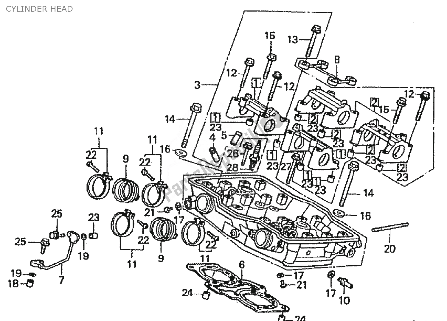 Todas las partes para Cabeza De Cilindro de Honda VFR 400 1986
