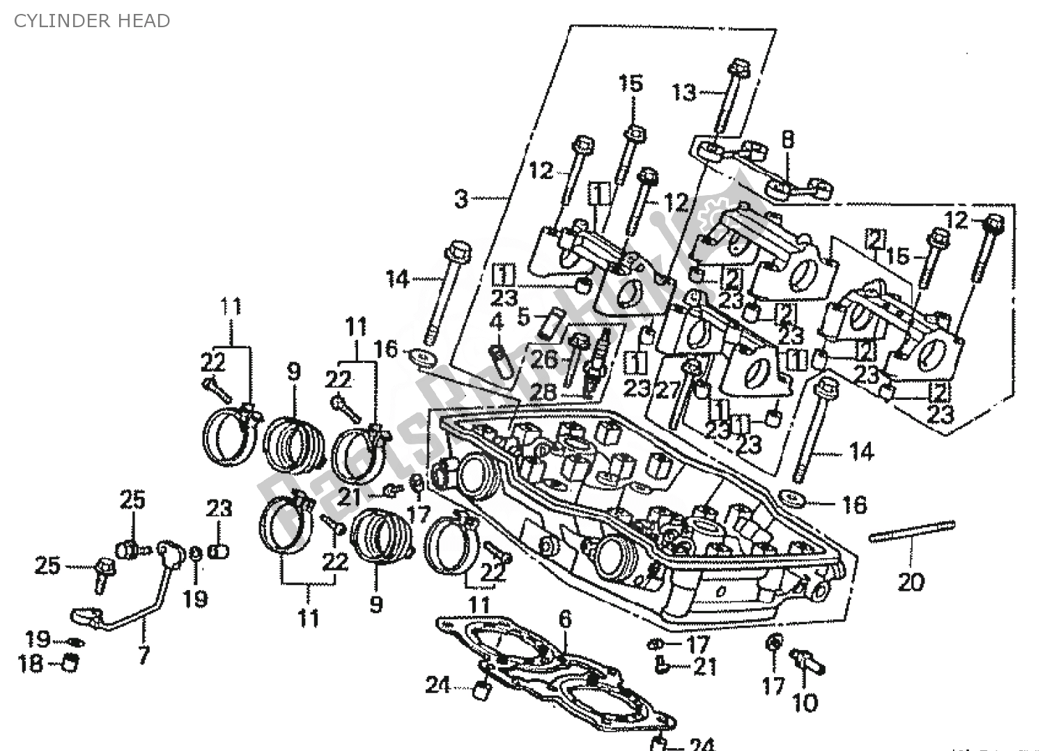 Tutte le parti per il Testata del Honda VFR 400 1986