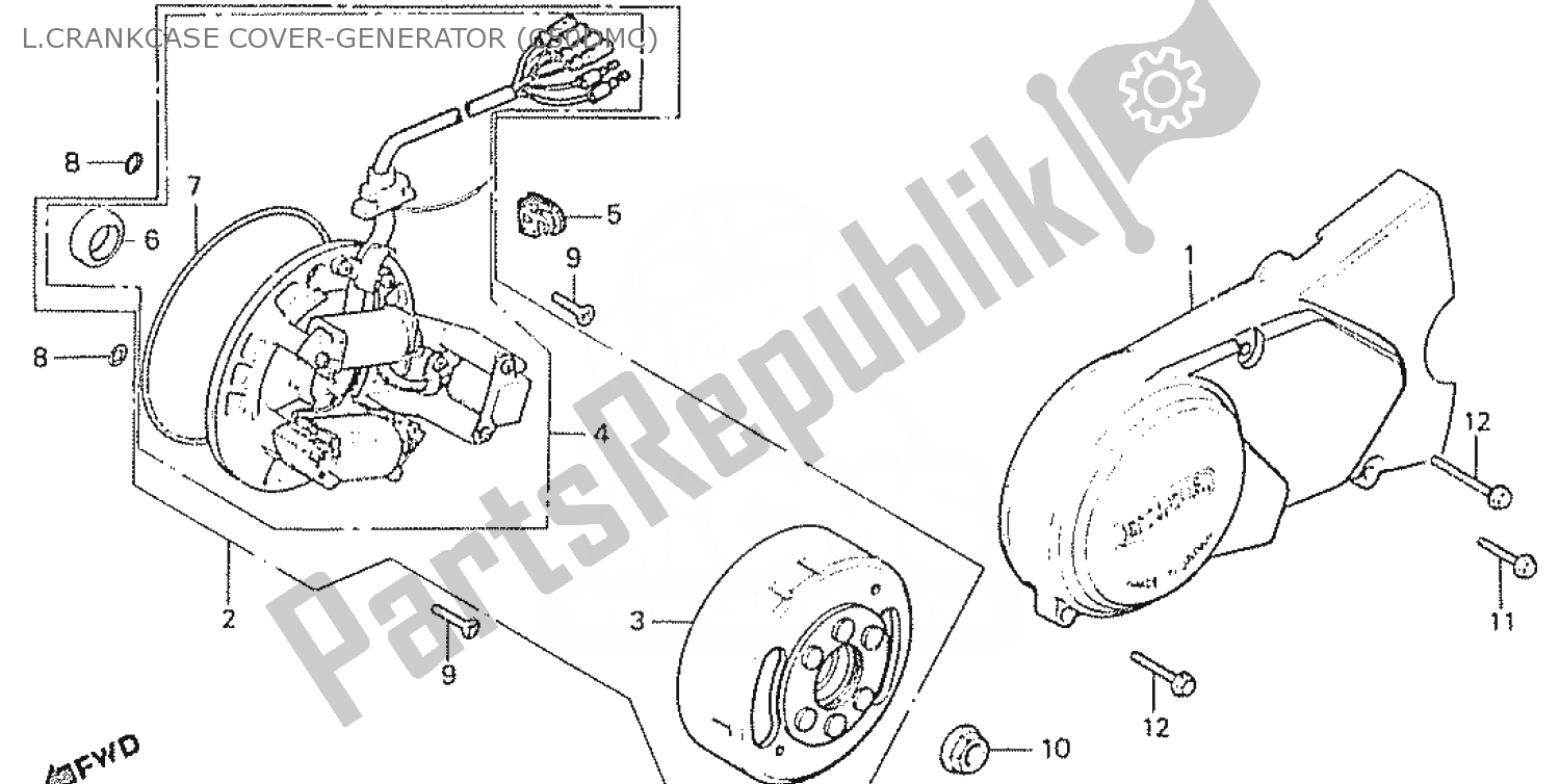 All parts for the L. Crankcase Cover-generator (c50dmc) of the Honda C 50 CUB 1984