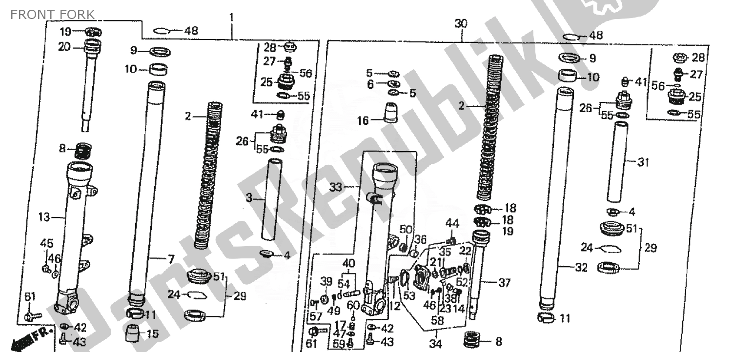 Todas las partes para Tenedor Frontal de Honda VFR 400 1986