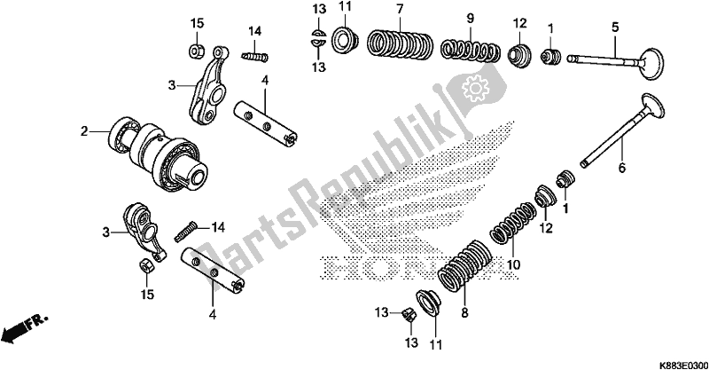 All parts for the Camshaft/valve of the Honda C 110X 2018
